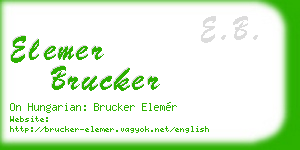 elemer brucker business card